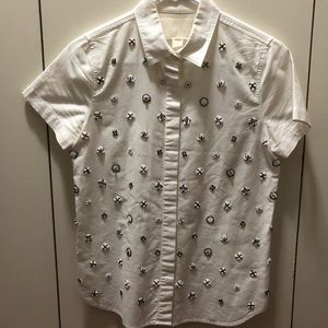 J Crew Collection embellished button down